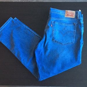 Levi’s medium washed, boyfriend jeans.
